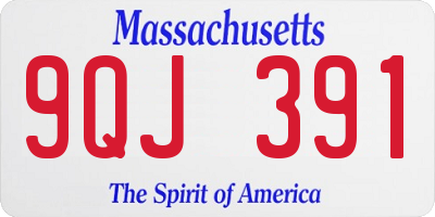 MA license plate 9QJ391
