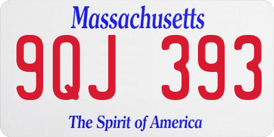 MA license plate 9QJ393