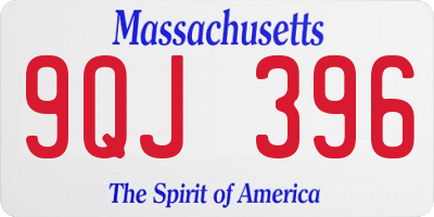 MA license plate 9QJ396