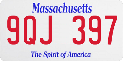 MA license plate 9QJ397