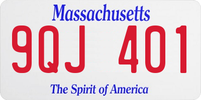 MA license plate 9QJ401