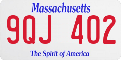 MA license plate 9QJ402