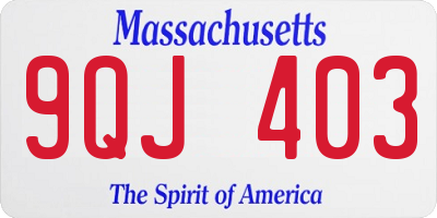 MA license plate 9QJ403