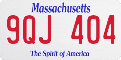 MA license plate 9QJ404