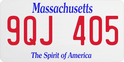 MA license plate 9QJ405