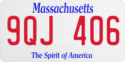 MA license plate 9QJ406