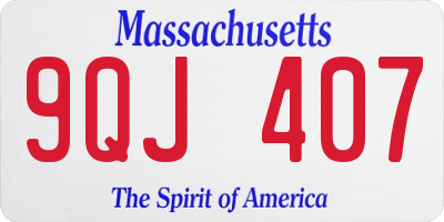 MA license plate 9QJ407