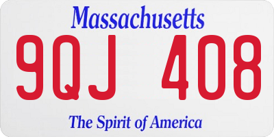 MA license plate 9QJ408