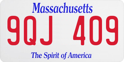 MA license plate 9QJ409