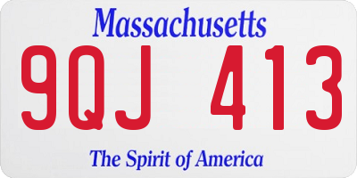 MA license plate 9QJ413