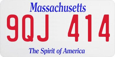 MA license plate 9QJ414
