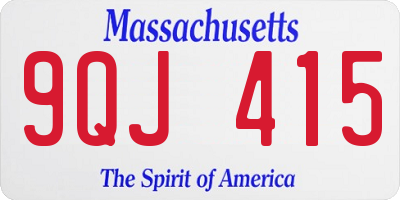 MA license plate 9QJ415
