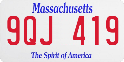 MA license plate 9QJ419