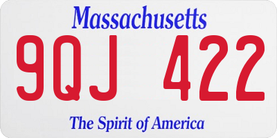 MA license plate 9QJ422