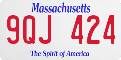 MA license plate 9QJ424