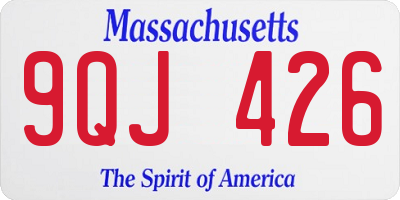 MA license plate 9QJ426