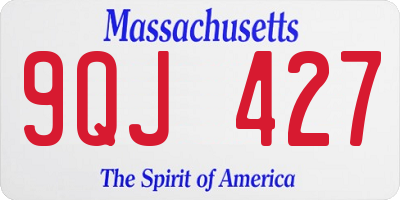 MA license plate 9QJ427