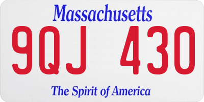 MA license plate 9QJ430