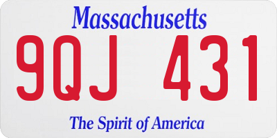 MA license plate 9QJ431