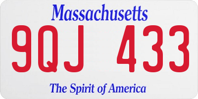 MA license plate 9QJ433