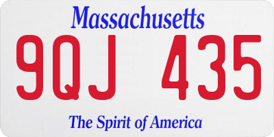 MA license plate 9QJ435