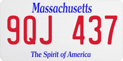 MA license plate 9QJ437