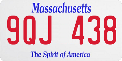 MA license plate 9QJ438