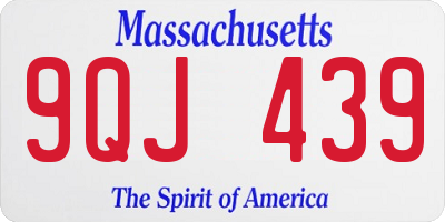 MA license plate 9QJ439