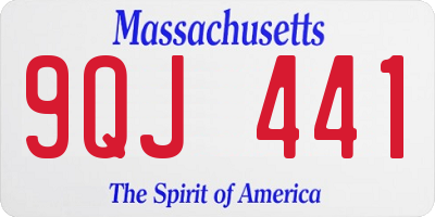 MA license plate 9QJ441