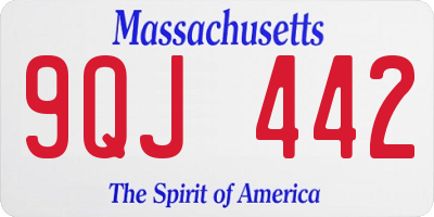 MA license plate 9QJ442