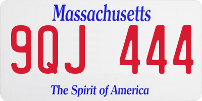 MA license plate 9QJ444