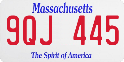 MA license plate 9QJ445