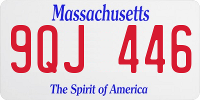 MA license plate 9QJ446