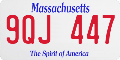 MA license plate 9QJ447