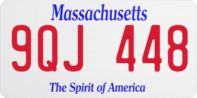 MA license plate 9QJ448