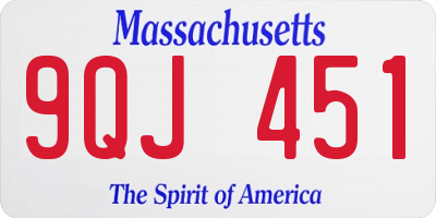 MA license plate 9QJ451