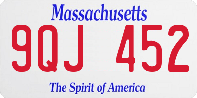 MA license plate 9QJ452