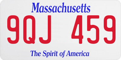 MA license plate 9QJ459