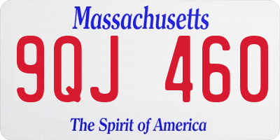 MA license plate 9QJ460
