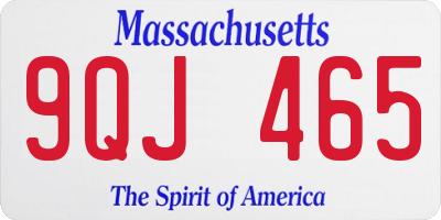 MA license plate 9QJ465