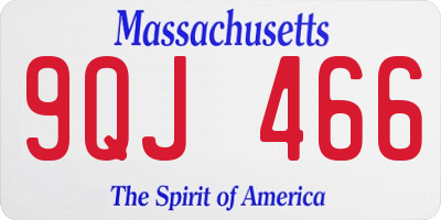MA license plate 9QJ466