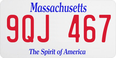 MA license plate 9QJ467