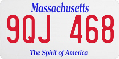 MA license plate 9QJ468