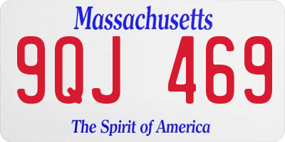 MA license plate 9QJ469