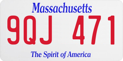 MA license plate 9QJ471