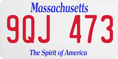 MA license plate 9QJ473