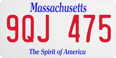 MA license plate 9QJ475