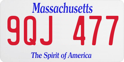 MA license plate 9QJ477