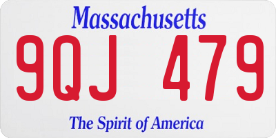 MA license plate 9QJ479