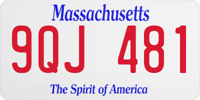 MA license plate 9QJ481